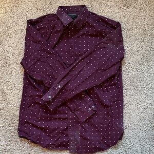 Banana Republic Burgundy Polka Dot Shirt